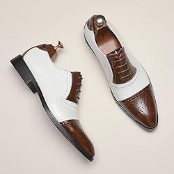 HuitJours Mens Oxfords Black White Two Tone Colors