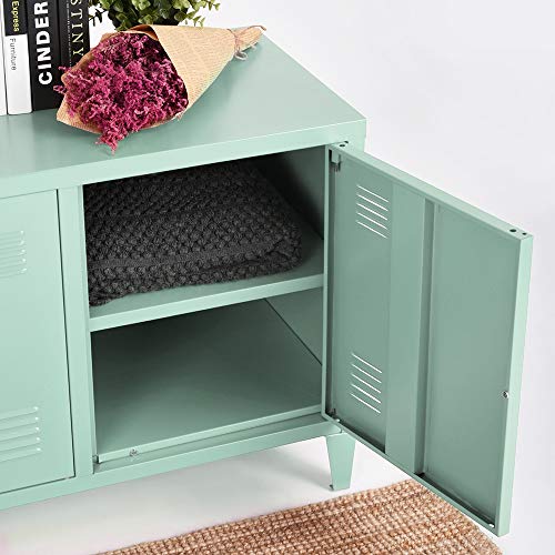 HouseinBox Metal Storage Cabinet Kids Organizer 2 Tier 6 Shelves Stacking Stand with Handle
