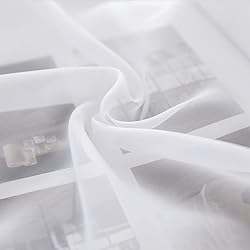 MIULEE Window Valance Half Sheer Curtains Rod