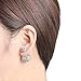 SheLian Big Front Back Womens Double Side Round Ball Stud Earrings(White Gold Tone)