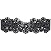 Twilight's Fancy Wide Floral Curl Venice Lace Choker Necklace (Black, Large)