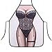 Hense Funny Sexy Kitchen Apron, Lady’s Girls,Chef Waitress Apron Wonder Lady Cooking Baking Pottery and Grilling (HSW-015-001)