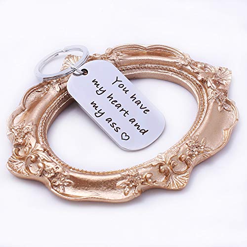 Runalp You Have My Heart and My Ass Key Chain, Boyfriend\'s Gift, Key Ring, Wife, Husband\'s Gift