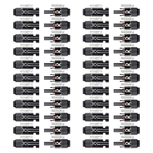 BougeRV 22PCS MC4 Solar Panel Cable Connectors 22 Pairs MC4 Male/Female
