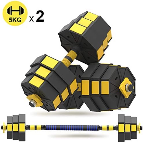 AOEVI Dumbell Set, Adjustable Dumbbell Weights Gym Equipment Dual-use Barbell Dumbbell Set Adjustable Arm Exercise Training Device for Gym Home Fitness