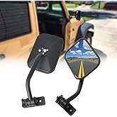 Door Off Mirror Compatible with 1997-2006 2007-2017 Jeep Wrangler TJ JK 4x4 Off-road Morror Rectangular Mirrors Quick Release Side View Mirror