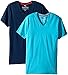 Tommy Bahama Men's 2 Pack Stretch Cotton Comfort Solid V-Neck T-Shirt