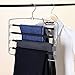 Corodo 3 Pack Pants Hangers, Multi-Layer Swing Arm Slack Hanger, Space Saving Non-Slip Foam Padded Closet Storage Organizer for Pants Jeans Trousers Skirts Scarf - Black