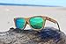 RawWood Originals Natural/Green Polarized Bamboo Wood Sunglasses 100% Floating Shades