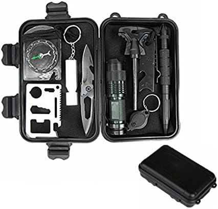 HMMS 10 in 1 Outdoor Survival Kit Self Help Set SOS Emergency Box Sport Camping Hiking Tools