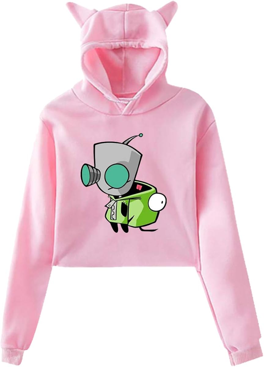 Women's Invader Zim Gir Doom Exposed Umbilical Hoodie,Girls