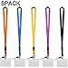 YOUOWO 5Pack Neck Lanyards with Horizontal ID Badge For Office Cruise Badges Holder,Black Blue Yellow Orange Purple