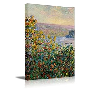 Claude_Monet Flower Beds at Vetheuil Impressionist Art