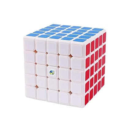 Alician 6.3CM 5x5 Wear Resistant Magic Cube Toy for Kids White Bottom