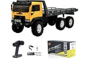 HELIDIRECT Hobbyplus ARKTOS CR18P Yellow Body & Black Rear FlatBed Rock Crawler RTR All Terrain - Remote Control Car, Rock Crawler 1/18 Scale 6WD 2 Speed Transmission Off Road For Adults, RC Hobbyists