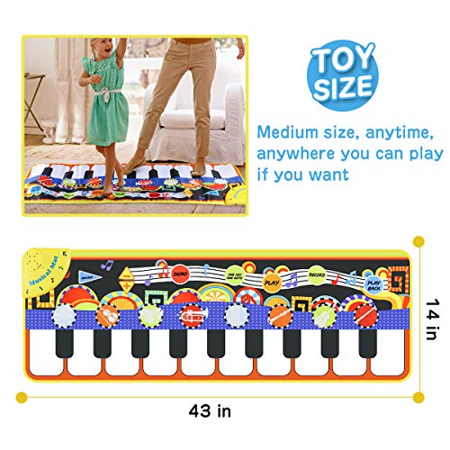 image for WOSTOO Music Mat, 19 Keyboard PlayMat Piano Mat Dance Floor Mat with 8