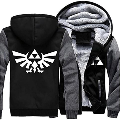 Dahee Mens Thicken Jacket Hoodie Top Hooded Coat Cosplay Costume For Winter Autumn (XXL, Black11)