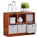 Furinno Basic 3x2 Bookcase Storage w/Bins, Light Cherry/Ivory