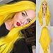 QD-Udreamy Sexy Yellow Heat Resistant Hair Synthetic Lace Front Wigs Hair Replacement Wigs
