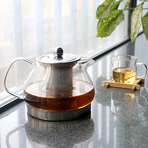Toyo Clear Glass Loose Leaf Teapot with Removable Stainless Steel