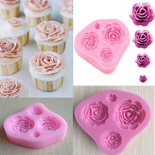 LALANG 3D Rose Flower Fondant Cake Chocolate Decorating Mold Modelling Tool Mould