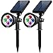 AMIR 2 in 1 Solar Spotlights, Upgraded Solar Garden Light Outdoor, Waterproof 4 LED Landscape Lighting, Solar Wall Light with Auto On/ Off for Yard Driveway Pathway Pool Patio (2 Pack, Changing Color) primary