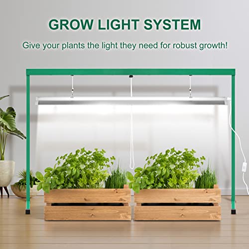 iPower GLT5XX4 54W T5 Fluorescent Grow Light System with Stand Rack for
