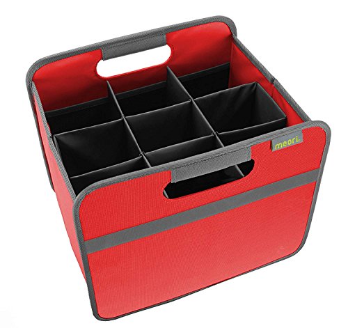 meori 6 Bottle Wine Carrier with handles for wine and other bottles to carry and store after tastings, grocery shopping - a perfect wine enthusiast and hostess gift - (Hibiscus Red)