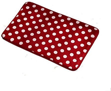 Bath Rug Kitchen Carpet Runner Mat Floor Mats Soft Doormat (19.7"X31.5" Red with White Dot) for Bedroom Living Room