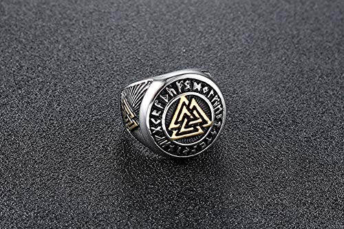 HIJONES Herren Nordischer Wikinger Symbol Ring aus Edelstahl – Bild 4