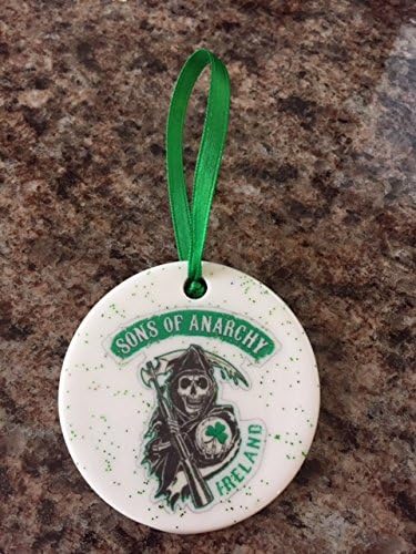 Sons of Anarchy Ireland Christmas Ornament~SOA~Samcro~Jax Gemma Clay Ceramic