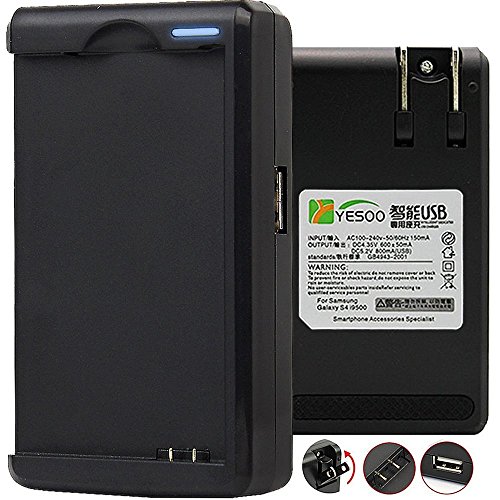 YESOO External Travel Wall Battery Charger With USB Output And Smart LED Light Indicator For Samsung Galaxy S3 SIII I9300 and Galaxy S4 i9500 (180 Days Warranty)