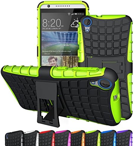 HTC Desire 820 Case, Viodolge [Shockproof] Hybrid Tough Rugged Dual Layer Protective Case Cover with Kickstand for HTC Desire 820 (green)