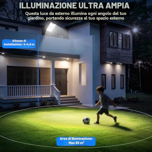 BlueYu Outdoor Solar Led Street Light, 800 W 6500 K IP66 Waterproof Street Light with Motion Sensor and Remote Control, Outdoor Garden Lights for Roads, Patios, Garages (2 Units)