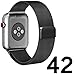 Apple Watch Band 42mm Milanese Mesh Loop Black iWatch Bands Strap Replacement WristBand for Apple Watch Sports Edition Series 3 Series 2 Series 1 (black)