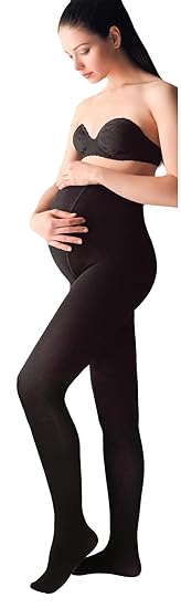 Giulia Damen Warme Strumpfhose für Schwangere Schwarz 200 DEN