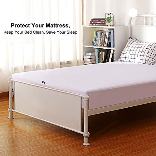 J JIMOO Queen Size Premium Waterproof Mattress Protector,Bed Cover Pad - Smooth - Breathable - Soften - Vinyl Free(White, Queen 60''x80''