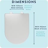 Croydex Varano D Shape Soft Close Toilet Seat with Quick Release view 6