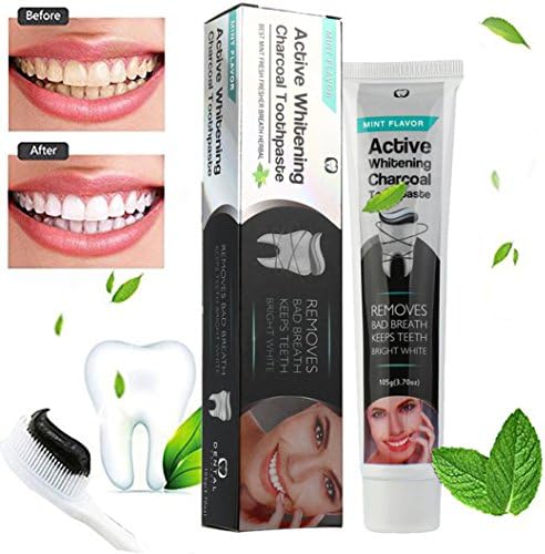 Teeth Whitening Toothpaste , Charcoal toothpaste, Teeth Whitening, charcoal tooth whitening, Activated Charcoal Black Toothpaste whitening - Fresh Mint toothpaste