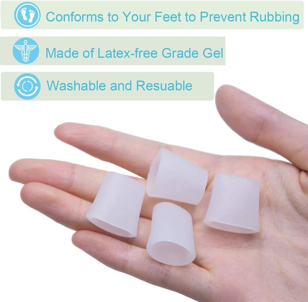 Povihome Gel Toe Protector, Toe Sleeves for Blister, Sore Corns, Prevent Friction from Shoes (3 Pairs Thin + 2 Pairs Thick): Health & Personal Care