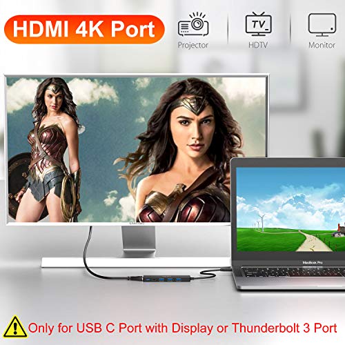 TSUPY Hub USB C 5 in 1 Adattatore USB C HDMI 4K PD 100W 3 USB 3.0 USB C Hub Docking Station USB C to USB C Adattatore USB C USB HDMI USB C Adattatore USB C USB per MacBook PRO ECC.