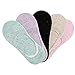 Ekouaer Women Cotton Low Cut Socks No Show Liner Boot Non-slip Sock 5 Pairs