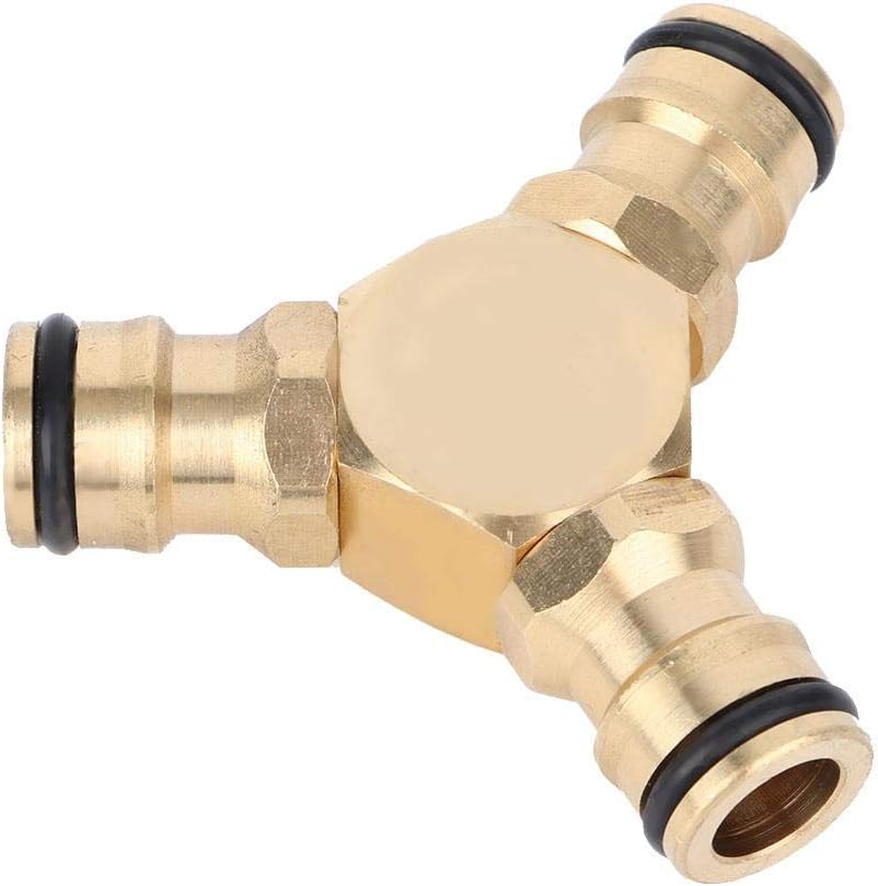 Brass Quick Connection Tee Hose Connector Three Way Water Pipe Adapter Hosepipe Threaded Home Garden Faucet Adapters