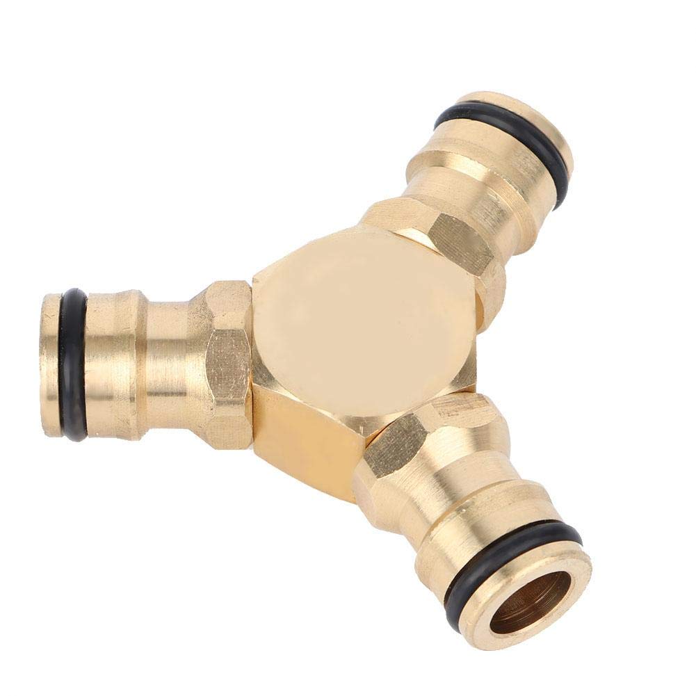 Brass Quick Connection Tee Hose Connector Three Way Water Pipe Adapter Hosepipe Threaded Home Garden Faucet Adapters