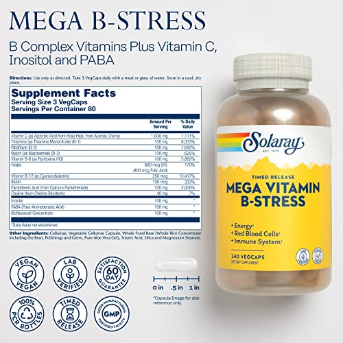 SOLARAY Mega Vitamin BStress, TwoStage TimedRelease Specially
