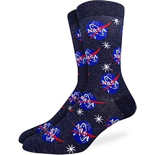 Good Luck Sock Men’s Nasa Socks – Blue, Adult Shoe Size 7-12