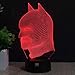 HUI YUAN Batman 3D Lamp Room Bedroom Decorative Night Light Multi 7 Color Change USB Cable Smart Touch Button LED Desk Table Light Kids Kiddie Gift Home Decoration