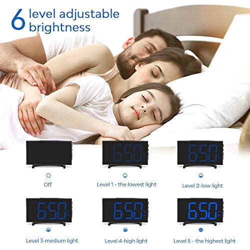 YISSVIC Digital Alarm Clocks for Bedrooms 6.5 Inches LED Clock with