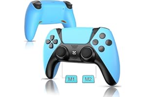 AODE go2fun Custom for PS4 Controller Compatible with Playstation 4 Controller/Steam/Slim/PC,Wireless Remote Gamepad Controls with Back Buttons/Turbo/Dual Vibration/Bluetooth/Motion Sensor(Blue)