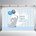 MEHOFOTO Photo Background Cute Blue Stripe Prince Boy Baby Shower Balloon Elephant Love Party Backdrops Banner for Photography 7x5ft
